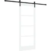 vidaXL Porte coulissante ORKDAL blanche 83 x 202 cm en pin massif et verre