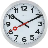 Nextime NE-3999AR Wandklok Dia. 35 Cm, Geborsteld Aluminium, 'Station'