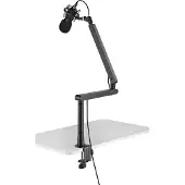 Deltaco Gaming Support de table à profil bas pour microphones de streaming, Pied de microphone, Noir