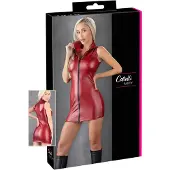 Cottelli Party - mini-robe brillante sans manches à fermeture éclair (rouge) - L