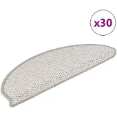 vidaXL Tapis d'escalier autocollants 30 pcs 65x21x4 cm platine