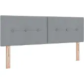 vidaXL Tête de lit réglable en hauteur avec tête de lit Gris clair 160 cm Tissu