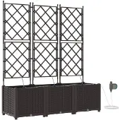 vidaXL Pots de jardin Marron 120 x 40 x 142 cm Acier