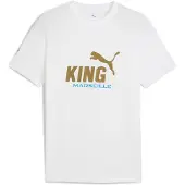 Puma T-Shirt fonctionnel 'Olympique de Marseille King' bleu clair / olive / blanc
