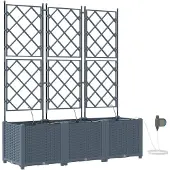 vidaXL Pots de jardin Gris clair 120 x 40 x 142 cm Acier