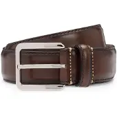 BOSS Ceinture en cuir italien à surpiqûres contrastantes