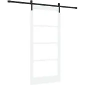 vidaXL Porte coulissante ORKDAL blanche 93 x 202 cm en pin massif et verre