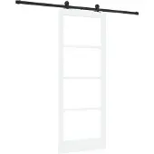 vidaXL Porte coulissante ORKDAL blanche 83 x 211 cm en pin massif et verre