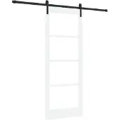vidaXL Porte coulissante ORKDAL blanche 83 x 211 cm en pin massif et verre