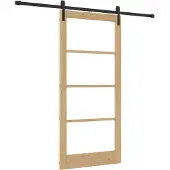 vidaXL Porte coulissante ORKDAL Nature 93 x 202 cm en pin massif et verre