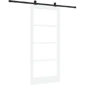 vidaXL Porte coulissante ORKDAL, blanche, 93 x 211 cm, en pin massif et verre