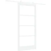 vidaXL Porte coulissante ORKDAL blanche 93 x 202 cm en pin massif et verre