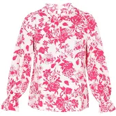 Usha Chemisier fuchsia / blanc
