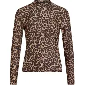 Vila T-shirt 'Leoa' beige / marron / noir