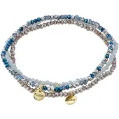 Pilgrim Bracelet 'Indigo' bleu / or / blanc