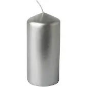 Papstar Bougie de Noël, 60 mm, argentée Diamètre : 60 mm, hauteur : 130 mm, durée de combustion : env. 30 (1 pcs)