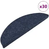 vidaXL Tapis d'escalier auto-adhésifs 30 pcs bleu 56x17x3 cm