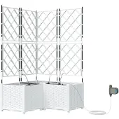vidaXL Pots de jardin Blanc 80 x 80 x 142 cm Acier