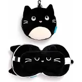 Relaxeazzz Relaxeazz Feline Fine chat coussin de voyage rond &amp masque pour les yeux