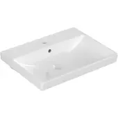 Villeroy & Boch Lavabos muraux, 600 x 470 mm, Rectangulaire, pour robinetterie à 3 trou s, trou de robinetterie central percé, avec trop-plein, En porcelaine sanitaire