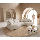 DELIFE Grand Canapé Edina 330x170 cm Bouclé Crème-Blanc