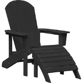 vidaXL Chaise Adirondack Noir 82 x 74 x 92 cm HDPE