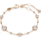 Swarovski Imber Armband Rundschliff Weiss Roségold Legierungsschicht, (20.50 cm, Métal )