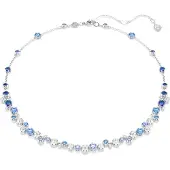 Swarovski Collier Constella, Tailles Variées, Bleu, Métal Rhodié