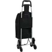 vidaXL Chariot de courses noir 39,5 x 33 x 93 cm en tissu Oxford