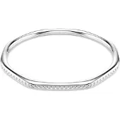 Swarovski Dextera Armreif Achteckform Rundschliff Weiss Rhodiniert, (16 cm, Métal )