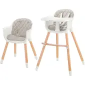 Kinderkraft chaise haute pour enfant SIENNA - pour env. 6 ans jusqu'à 20 kg, gris, plastique PU