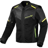 Macna Orcano 2.0 NightEye, veste textile pour moto, noir/fluo, taille L