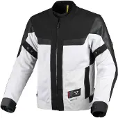 Macna Empire 2.0, veste textile imperméable ,Gris Clair/Noir ,XL