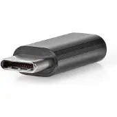 Nedis USB-C Adapter - USB 2.0 - USB-C mâle - USB Micro-B femelle - 480 Mbps - Rond - Nickelé - Noir - Boîte