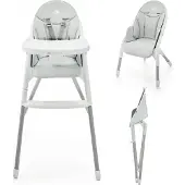 Kinderkraft DINNLY - Chaise pliante pour enfants - Confortable et imperméable - Harnais à 5 points - Grandit avec l'enfant - Facile à nettoyer - Cadre en acier stable