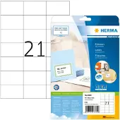 Herma Premium - Papier - mat - auto-adhésif permanent - blanc - 70 x 42.3 mm 210 étiquette(s) (10 feuille(s) x 21) étiquettes laminées