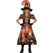 Guirca Haunted Witch Girl Costume Orange 3-4 Years