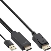 InLine HDMI – DisplayPort (2 m), Câble vidéo, Noir
