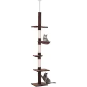 PawHut Arbre à chat arbre à griffer avec poteaux en sisal réglable en hauteur D30-209
