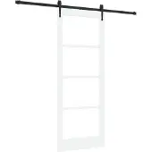 vidaXL Porte coulissante ORKDAL, 83 x 211 cm, bois massif pin et verre, blanche