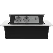 Livolo Socket Push Pop-up intégré | Argent / gris | USB et USB-C
