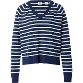 Levi's Pull-over 'Supersoft V-Neck Pullover Sweater' marine / blanc