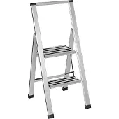 Wenko Marchepied escamotable Escabeau Marchepied Budget Antidérapant 2 marches Aluminium Design
