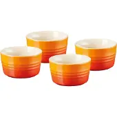 Le Creuset Bol en Faïence Le Creuset Orange Volcanique (4-Pièces)