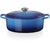 Le Creuset Signature casserole 21178292202430 bleu azur 29 cm 4.7L ovale