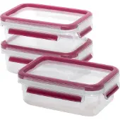 EMSA Boîte fraîcheur Clip & Close 0,55 litre set de 3 pièces framboise