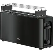 Braun ht3110bk – Grille-pain, 1000 W, 1 port, contrôle déplacement, grille démontable, stockage de câble, Noir