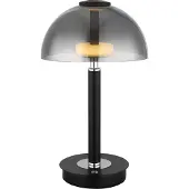 Globo Lampe de table Uldin noir avec verre fumé
