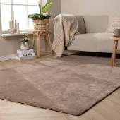 NATURL. Tapis Lavable – Clean Marron | 140x200cm | Rectangulaire | Pile haute
