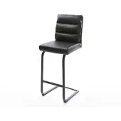 DELIFE Chaise-de-bar Pela-Flex cuir véritable noir chaise cantilever métal plat